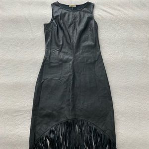 Faux Leather Fringe Dress